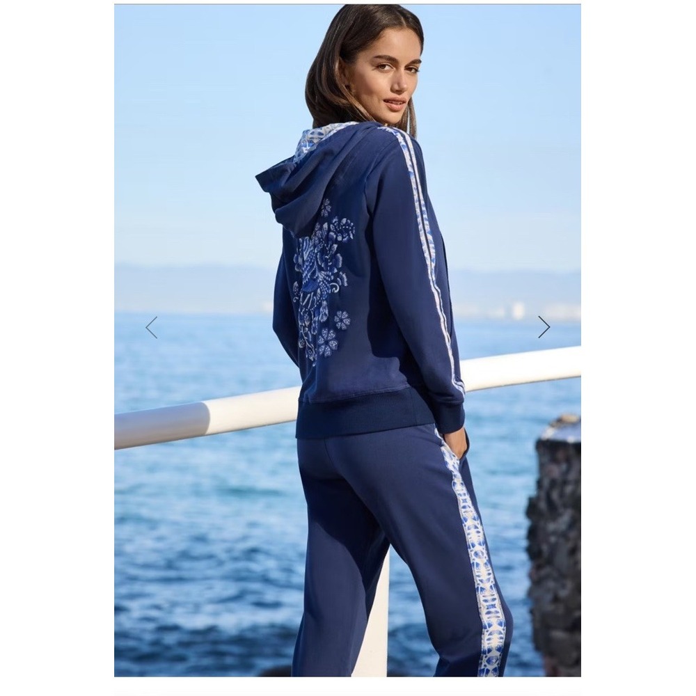 Johnny Was BEE ACTIVE JOGGER & Front Zip hoodie WITH SIDE STRIPES Size S & M Set